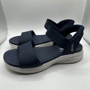 Skechers Slip Ins Women's Navy Blue Comfort Strappy Sandals Size 8
